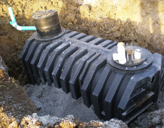Newly installed septic tank
